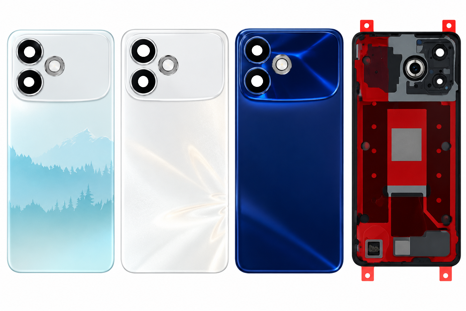 Compatible Replacement for OPPO F33 Pro Back Panel – Sky Blue, White & Navy Blue